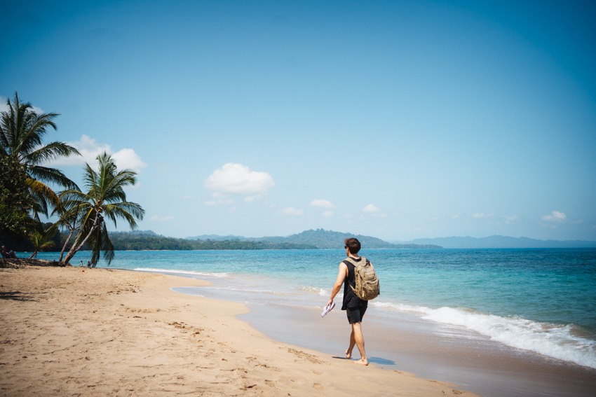 a man at the beach in Costa Rica