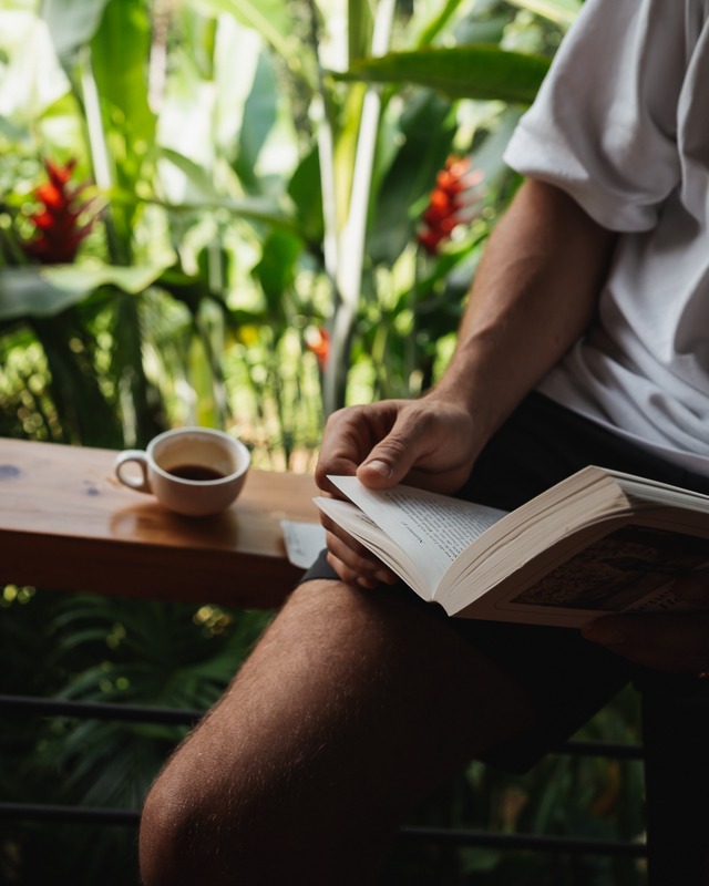 a man with a book