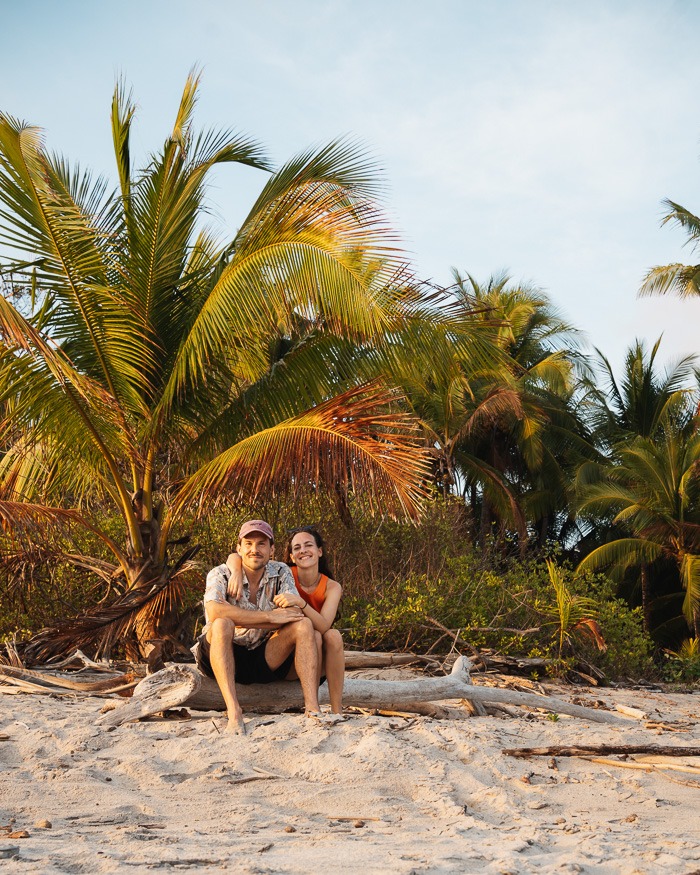 a woman and a man at the beach in Costa Rica