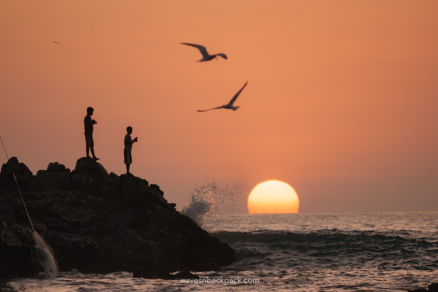 Sonnenuntergang in Puerto Escondido, Mexiko