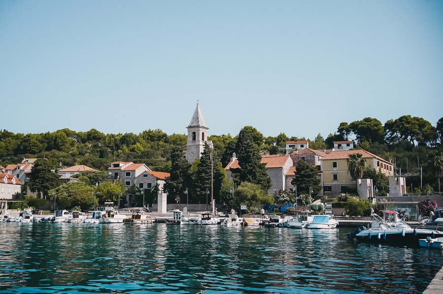 Postcard view of the island Prvić Luka in Croatia