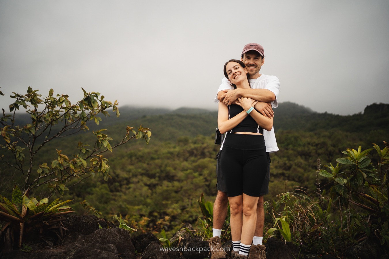 a couple in front of El Arenal in Costa Rica