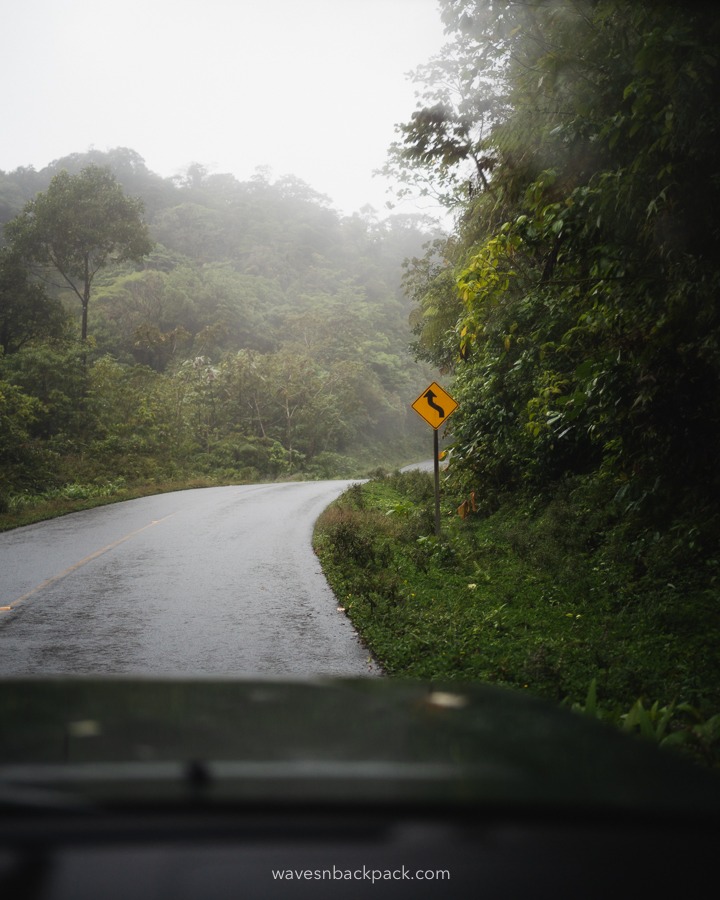 Rainy street in Costa Rica