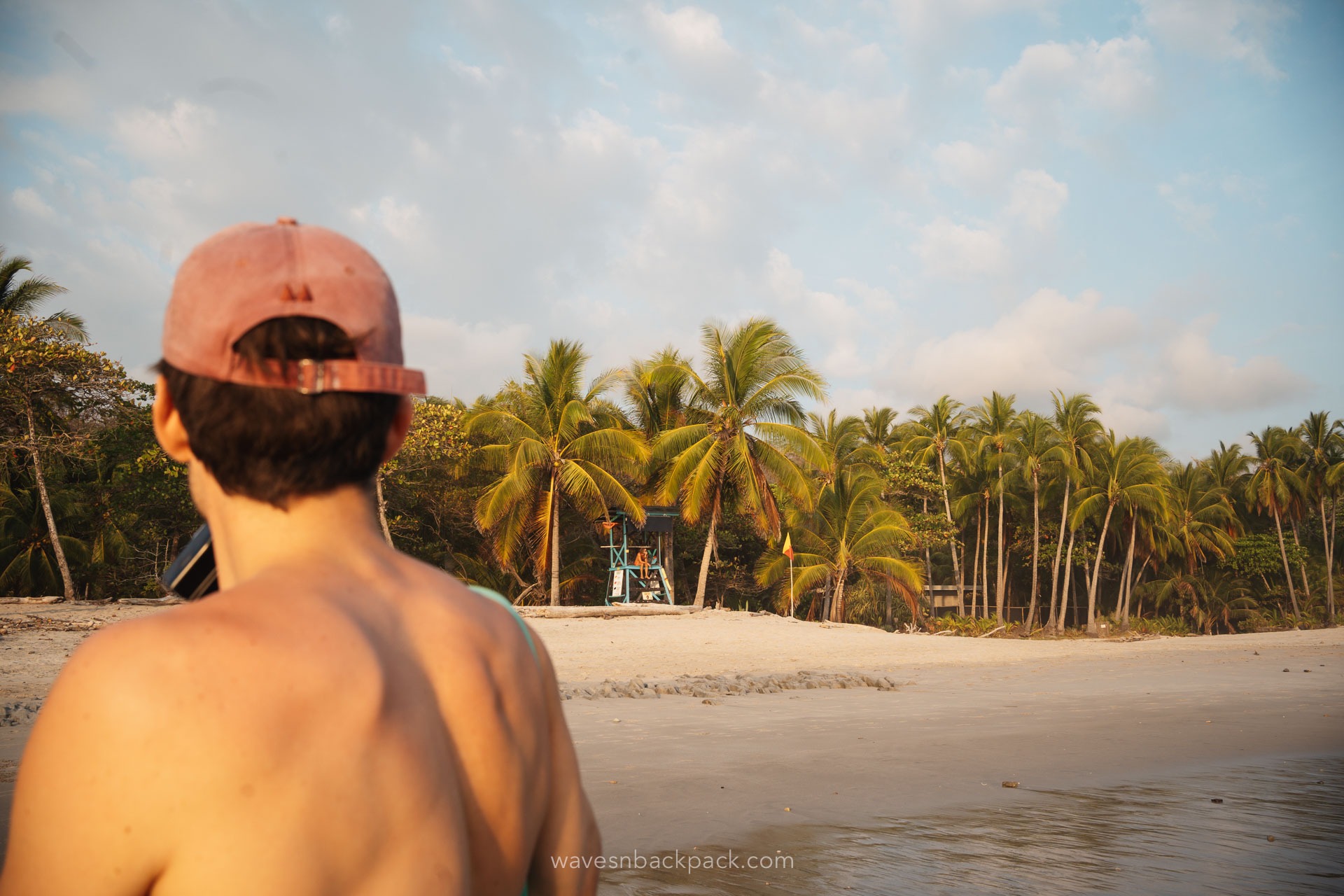 a young man at the beach in Costa Rica